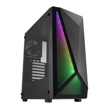 FSP CMT195A ARGB Mid Tower Chassis, Tempered Glass Window, 4x 120mm Fans, USB 3.0, Black, ATX/mATX/mITX
