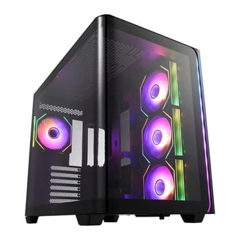 FSP M580, Dual Chamber Mid Tower, Tempered Glass, BTF Ready, 4x 120mm ARGB Fans, USB3.2, Black, ATX/mATX