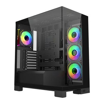 FSP M540, Dual Chamber Mid Tower, Tempered Glass, Reverse Connection, 4x 120mm ARGB Fans, USB 3.0, Black, ATX/mATX/mITX