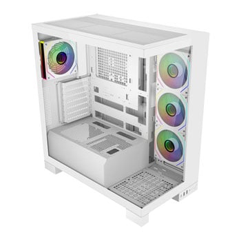 FSP M540, Dual Chamber Mid Tower, Tempered Glass, Reverse Connection, 4x 120mm ARGB Fans, USB 3.0, White, ATX/mATX/mITX