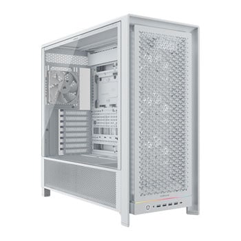 Corsair FRAME 5000D RS Mid Tower Chassis, White, TG Window, 4 x 140mm PWM Fans, USB-C, mITX / mATX / ATX / E-ATX