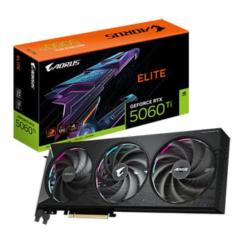 Gigabyte AORUS NVIDIA GeForce RTX 5060 Ti Elite 16GB GDDR7 Ray-Tracing Graphics Card, DLSS 4, 4608 Cores, 2722 MHz Clock