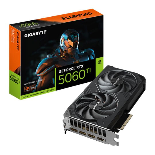 Gigabyte NVIDIA GeForce RTX 5060 Ti WINDFORCE OC 16GB GDDR7 Ray-Tracing Graphics Card, DLSS 4, 4608 Cores, 2587MHz Clock
