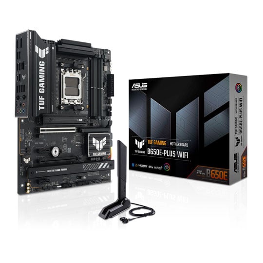 ASUS TUF GAMING B650E-PLUS WIFI, AMD B650, AM5, DDR5, PCIe 5.0, 3x M.2, 2.5G/WiFi 6E, USB 20Gbps, AMD EXPO, ATX