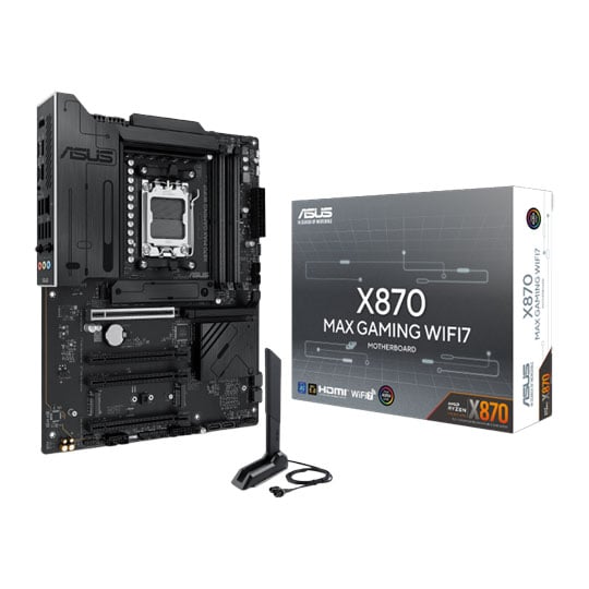 ASUS X870 MAX GAMING WIFI 7, AMD X870, AM5, DDR5, PCIe 5.0, 3x M.2, 2.5GbE, USB4, AMD EXPO, ATX