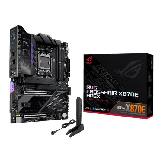 ASUS ROG CROSSHAIR X870E APEX, AMD X870E, AM5, DDR5, PCIe 5.0, 5x M.2, 5GbE, WiFi 7, USB 4.0, AMD EXPO, ATX