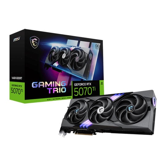 MSI NVIDIA GeForce RTX 5070 Ti GAMING TRIO OC 16GB GDDR7 Graphics Card, DLSS 4, 8960 Core, 2572 MHz Boost