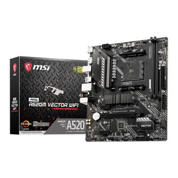 MSI MAG A520M VECTOR WiFi, AMD A520, S AM4, DDR4, SATA3, M.2, Realtek GbE, ac WiFi/BT, USB 3.2 Gen1 A, MicroATX