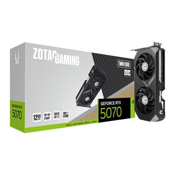 Zotac NVIDIA GeForce RTX 5070 Twin Edge OC 12GB GDDR7 Ray-Tracing Graphics Card, DLSS 4, 6144 Cores, 2542 MHz Boost
