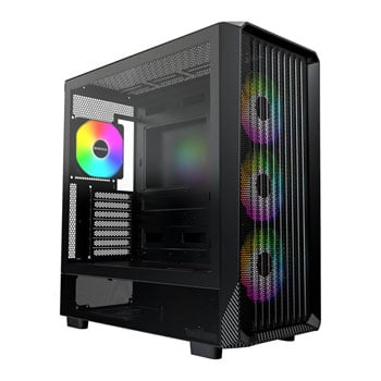 Montech X5, Black, ATX Chassis w/ Tempered Glass, 3x 140mm + 1x 120mm ARGB Fans, USB3.0, E-ATX/ATX/mATX GPU Support