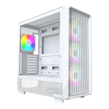 Montech X5, White, ATX Chassis w/ Tempered Glass, 3 x 140mm + 1 x 120mm ARGB Fans, USB 3.0, E-ATX / ATX / mATX / mITX