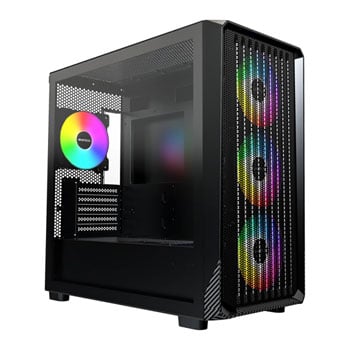 Montech X5M, Black, micro ATX Chassis w/ Tempered Glass, 4 x 120mm ARGB Fans, USB3.0, mATX / mITX