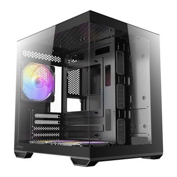 Antec CX60M ARGB, Black, Mini Tower Chassis w/ Tempered Glass, 3x 120mm ARGB Fans, USB 3.2 Gen 2 Type-C, mATX/mITX