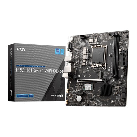 MSI PRO H610M-G WiFi DDR4, Intel H610, DDR4, SATA 6Gb/s, PCIe 4.0, 1x M.2, GbE, USB 3.2 Gen1, HDMI/DP/VGA, mATX