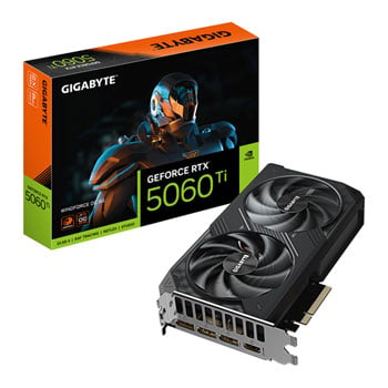Gigabyte NVIDIA GeForce RTX 5060 Ti WINDFORCE 8G 8GB GDDR7 Ray-Tracing Graphics Card, 4608 Cores, 2587 MHz Boost