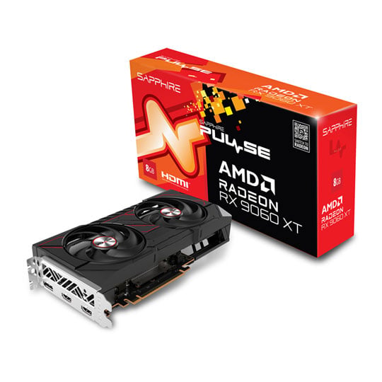 Sapphire Radeon RX 9060 XT PULSE 8GB GDDR6 Graphics Card, RDNA4, 2048 Streams, 3290MHz Boost
