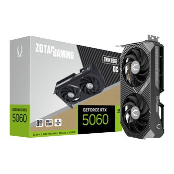 Zotac NVIDIA GeForce RTX 5060 TWIN EDGE OC 8GB GDDR7 Ray-Tracing Graphics Card, DLSS 4, 3840 Cores, 2527 MHz Boost