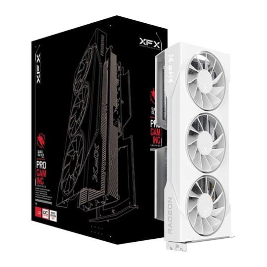 XFX SWIFT Radeon RX 9060 XT OC Gaming White 16GB GDDR6 Graphics Card, RDNA 4, 2048 Streams, 3320MHz Boost