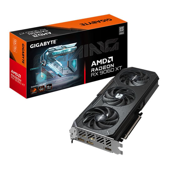 Gigabyte Radeon RX 9060 XT GAMING OC 16GB GDDR6 Graphics Card, RDNA4, 2048 Streams, TBC MHz Boost