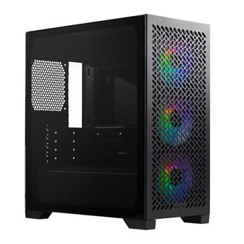 Cooler Master Elite 302, Black, Mini Tower Chassis w/ Tempered Glass, 3x 120mm ARGB Fans, USB 3.2 Gen1, mATX / mITX