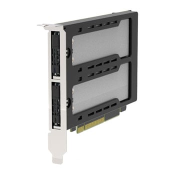 ICY DOCK ExpressSlot Elite MB842M5P-B Mobile Rack PCIe Adapter, 2 Bay M.2 NVMe SSD to PCIe 5.0 x8, EMI Grounding