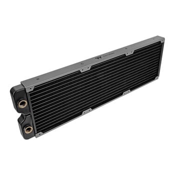 ThermalTake Pacific SR420 Water Cooling Radiator, Black, 28mm Thick, Supports 3x 140mm Fans, G1/4", Copper / Brass