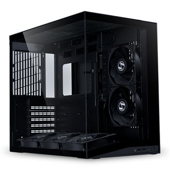 Lian Li O11D Mini V2 Flow Black, Dual Chamber Compact Mid Tower Chassis, Tempered Glass, 120mm Fans, ATX / mATX / mITX