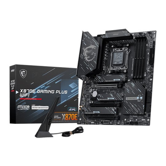 MSI X870E GAMING PLUS WIFI, AMD X870E, AM5, DDR5, PCIe 5.0, 3x M.2, 5G/WiFi7, USB4.0, USB3.2 Gen2x2, AMD EXPO, ATX