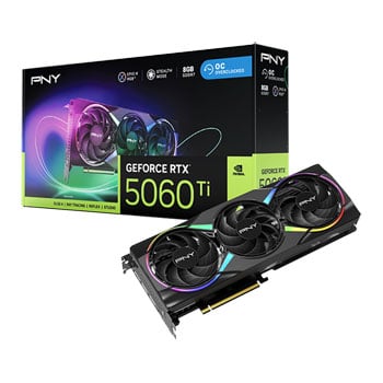 PNY NVIDIA GeForce RTX 5060 Ti ARGB EPIC-X RGB OC 8GB GDDR7 Ray-Tracing Graphics Card, DLSS 4608 Cores, 2692MHz Boost