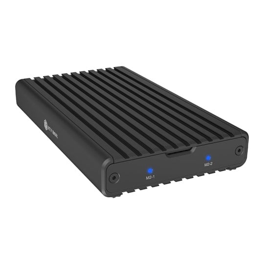 ICY BOX 2 Bay ICY BOX M.2 NVMe SSD Enclosure, USB 3.2 Gen 2x2 Type-C, 2230 / 42 / 60 / 80, Toolless Design, High Grade Aluminium