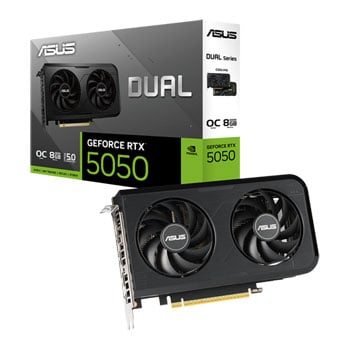 ASUS DUAL NVIDIA GeForce RTX 5050 8GB OC GDDR6 Ray-Tracing Graphics Card, DLSS 4, 2560 Core, 2677 MHz Boost