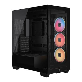 Corsair 3500X LX-R RGB, Black, Mid Tower, Tempered Glass, Reverse Connection, 3x iCUE LINK LX120R RGB, USB 3.2 Type-C