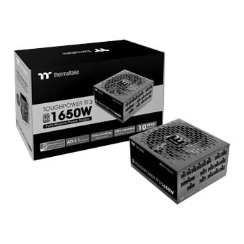ThermalTake 1650W Thermaltake Toughpower TF3, Fully Modular, 80PLUS Titanium, PCIe 5.1, Single Rail, 137.5A, 140mm Fan, ATX 3.1