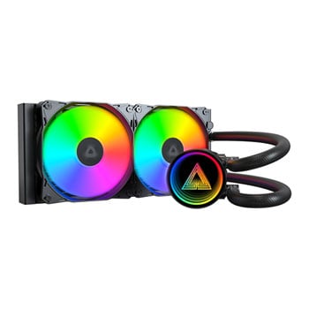 Montech LightFlow ARGB 240, Black, 240mm AIO Hydro CPU Cooler, 2x 120mm ARGB PWM Fans, Intel / AMD