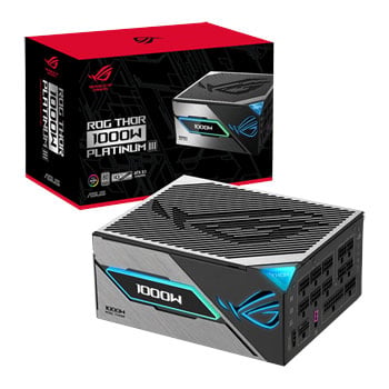 ASUS 1000W ASUS ROG Thor Platinum III, Full Modular, 80PLUS Platinum, PCIe 5.1 / ATX 3.1, Single Rail, 83.3A, 135mm Fan, PSU
