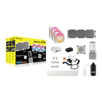 Corsair iCUE LINK XH505i RX 360 RGB Custom Cooling Kit, White, 3x RGB Fans, XC7 Block, XD6 Pump, XR5 Rad, Intel/AMD