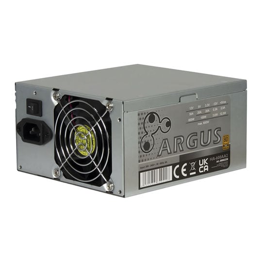 Inter-Tech 600W Inter-Tech Argus HA-600AA2, 80 PLUS Gold, Single Rail, 50A, 80mm Fan, ATX PSU