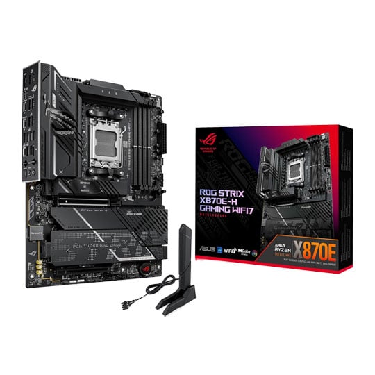 ASUS ROG Strix X870E-H Gaming WIFI7, AMD X870E, AM5, DDR5, PCIe 5.0, 4x M.2, 5GbE, WiFi 7, USB4, AMD EXPO, ATX