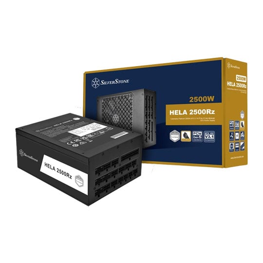 SilverStone 2500W Silverstone SST-HA2500R-PM HELA, Fully Modular, Cybenetics Platinum, Single Rail, 208.3A, 135mm FDB Fan, ATX 3.1