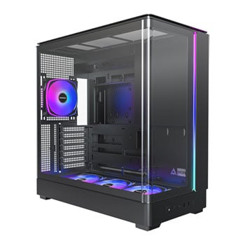 Montech KING 45 PRO Mid Tower Chassis, Black, Tempered Glass, 4 x 120mm ARGB Fans, USB 3.0 / USB-C, ATX / mATX / mITX