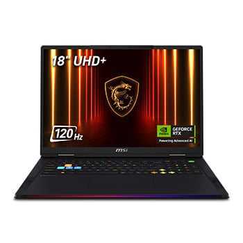MSI 18" MSI Raider A18 HX A9WIG-004UK, UHD+ 120Hz, Ryzen 9 9955HX3D, 64GB DDR5, 2TB NVMe SSD, 16GB GeForce RTX 5080, Win11