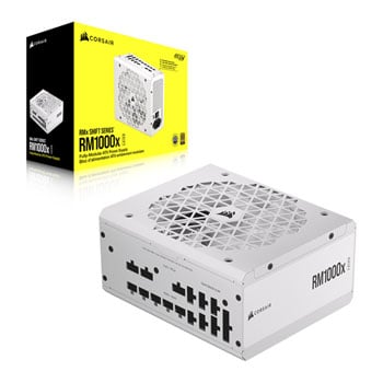 Corsair Refurbished 1000W CORSAIR RM1000x SHIFT, White, PCIe 5.0 Fully Modular, 80+ Gold, Single Rail, 83.3A,140mm Fan, ATX3.0