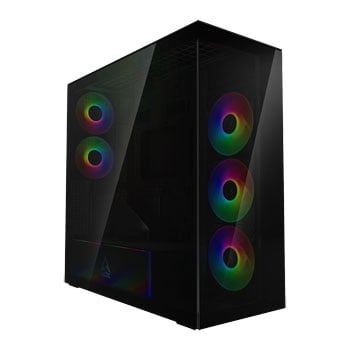Arctic Xtender Black VG, Mid Tower, Tempered Glass (Dark), 3x 140 2x 120mm ARGB Fans, E-ATX / ATX / mATX / mITX