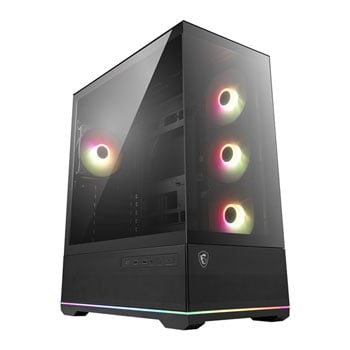 MSI MAG PANO 110R PZ, Black, Mid-Tower Chassis w/ TG Window, 4x 120mm ARGB Fans, Back-Connect, ATX / mATX / mITX