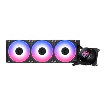 MSI MPG CORELIQUID P13 360 AIO Cooler, 360mm, 3 x 120mm RGB Fans, Copper Baseplate, Aluminium Radiator, Intel/AMD, Black