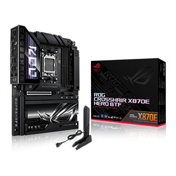 ASUS ROG CROSSHAIR X870E HERO BTF, AMD X870E, AM5, DDR5, PCIe 5.0, 5x M.2, 5G/WiFi7, USB 4.0, AMD EXPO, ATX