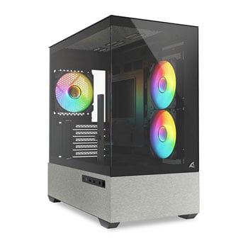 Sharkoon MK7 ARGB Chassis, Black, MicroATX Tower, 3 x 120mm ARGB Fans, USB 3.0 / USB-C 3.2, Back-Connect, mATX / mITX