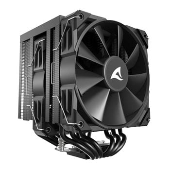 Sharkoon A60 Black CPU Air Cooler, 2x 120mm PWM Fans, Dual Tower, 6x Copper Heatpipes, Intel/AMD