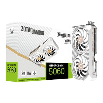 Zotac NVIDIA GeForce RTX 5060 TWIN EDGE OC White 8GB GDDR7 Ray-Tracing Graphics Card, DLSS 4, 3840 Cores, 2527 MHz Boost