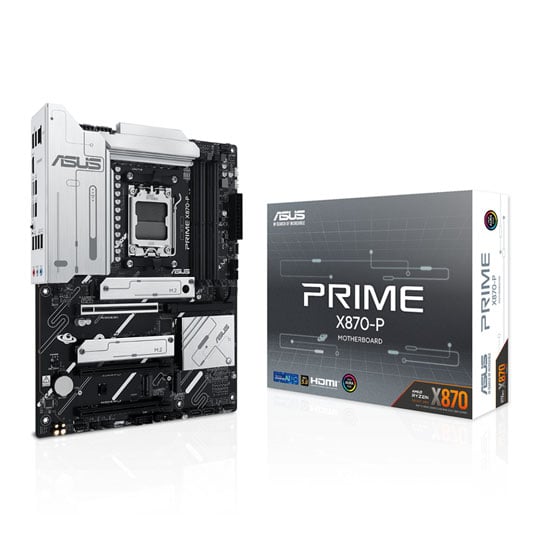 ASUS Refurbished ASUS PRIME X870-P, AMD X870, AM5, DDR5, PCIe 5.0, 4x M.2, 2.5G, USB 4.0, AMD EXPO, ATX